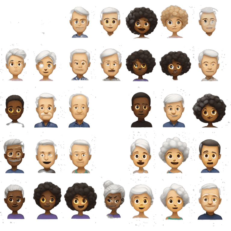 Old white guy with short hair no mustache and black girl with puffy hair couple emoji