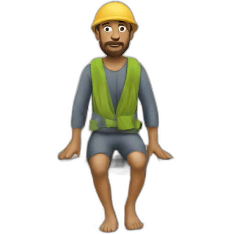 a homeless man in swimmer suit living a bridge emoji