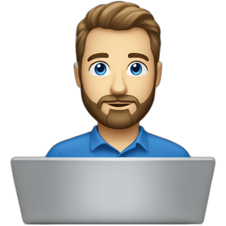 Ikea manager blue eyes beard with laptop emoji