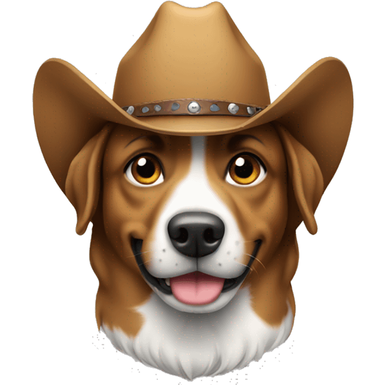 Dog wearing cowboy hat emoji