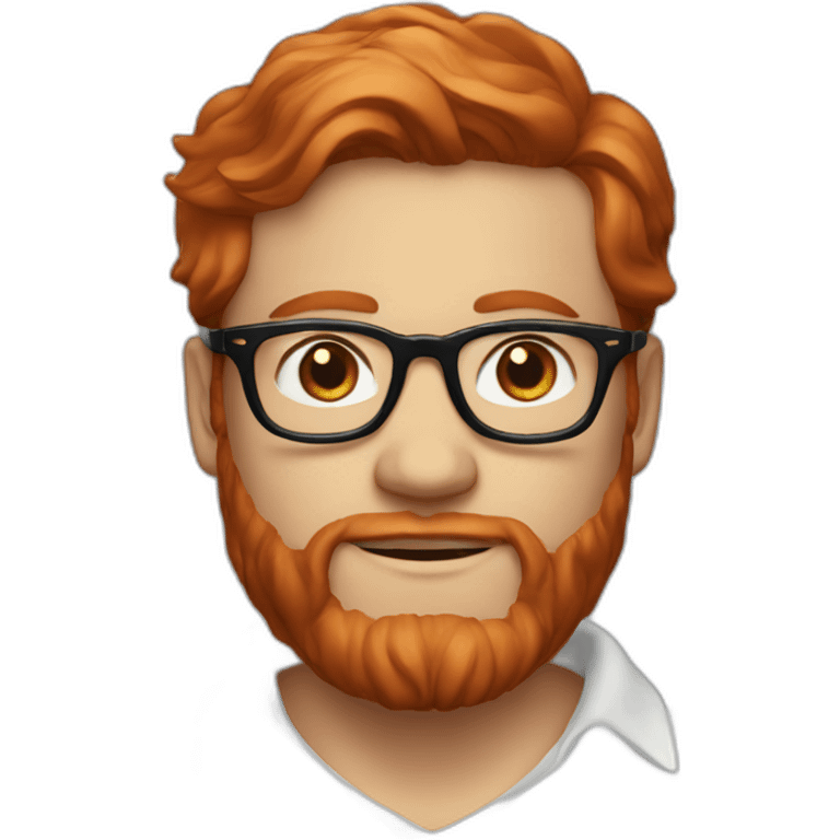 red hair white men with glasses and beard and a ralph lauren polo emoji