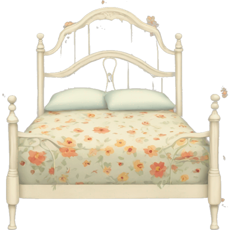 Vintage bed with flower design emoji