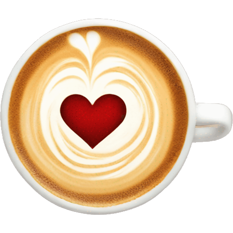 Latte with heart latte art emoji