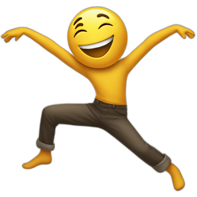 Happy emoji dancing with hands emoji