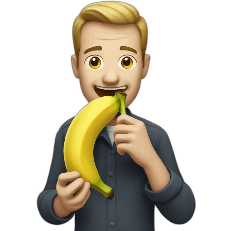 Man eating banana emoji