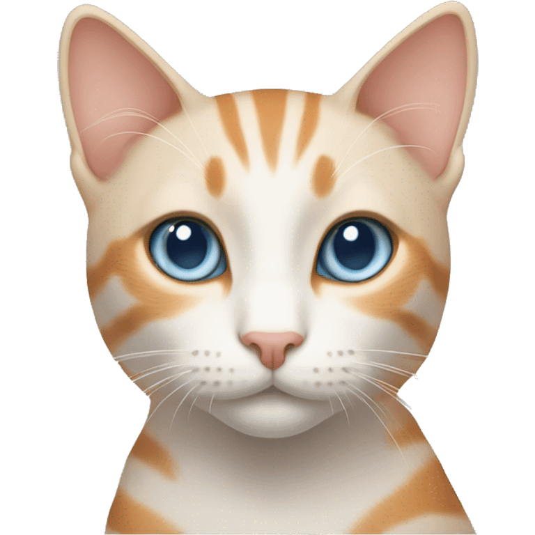 cat blue eyes with light orange stripes emoji