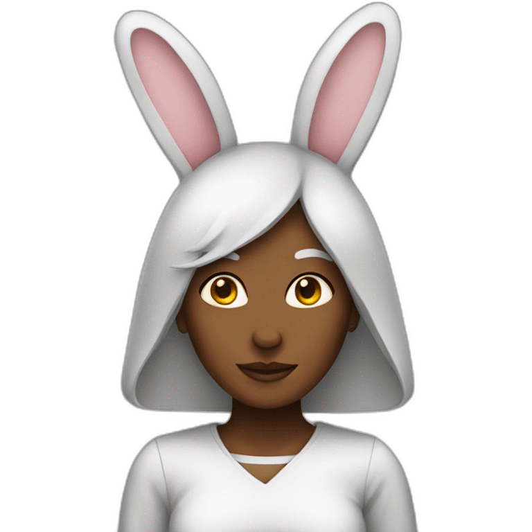 Female wearing rabbit costume emoji