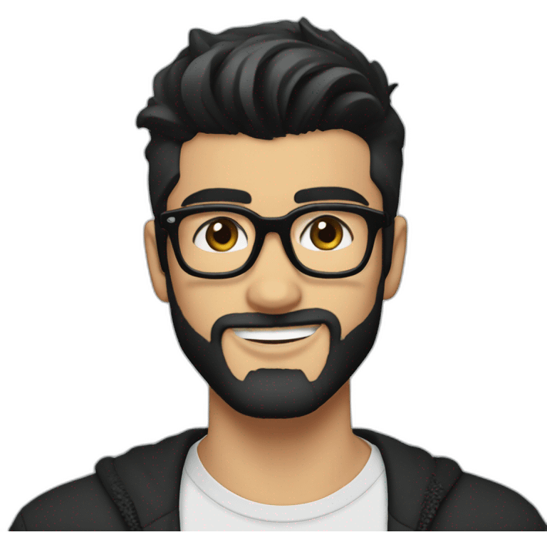 zayn malik sporting a pair of spectacles with beard and black hair emoji