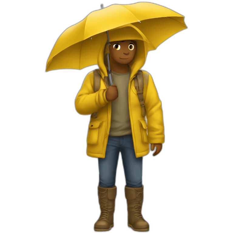 guarda chuva amarelo fechado emoji