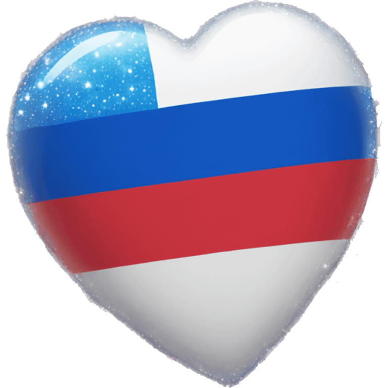 Russian flag covered in hearts and sparkles emoji