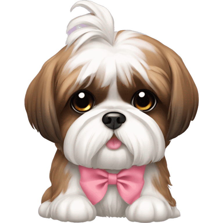 cute shih tzu with pookie bow emoji