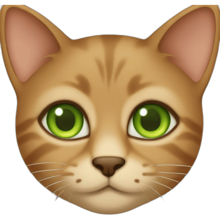 Brown cat with greeneyes emoji