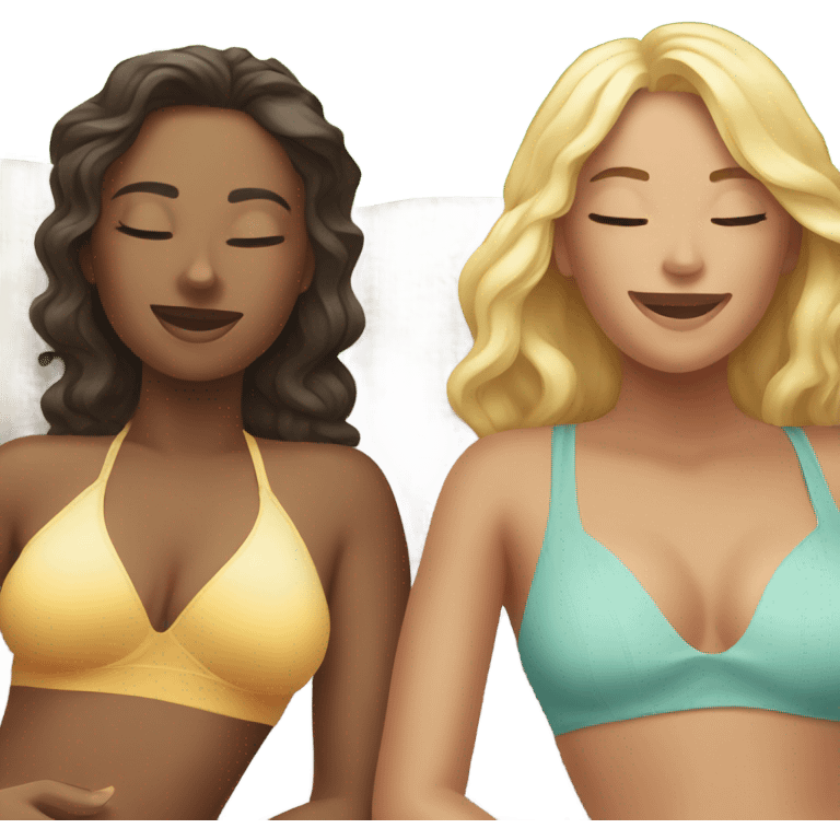 Two women sunbathing  emoji