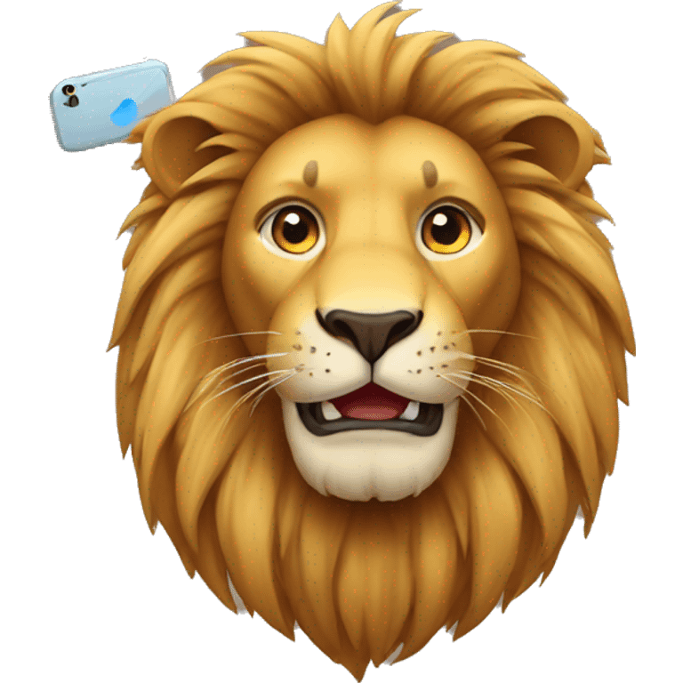 Lion with an iPhone emoji