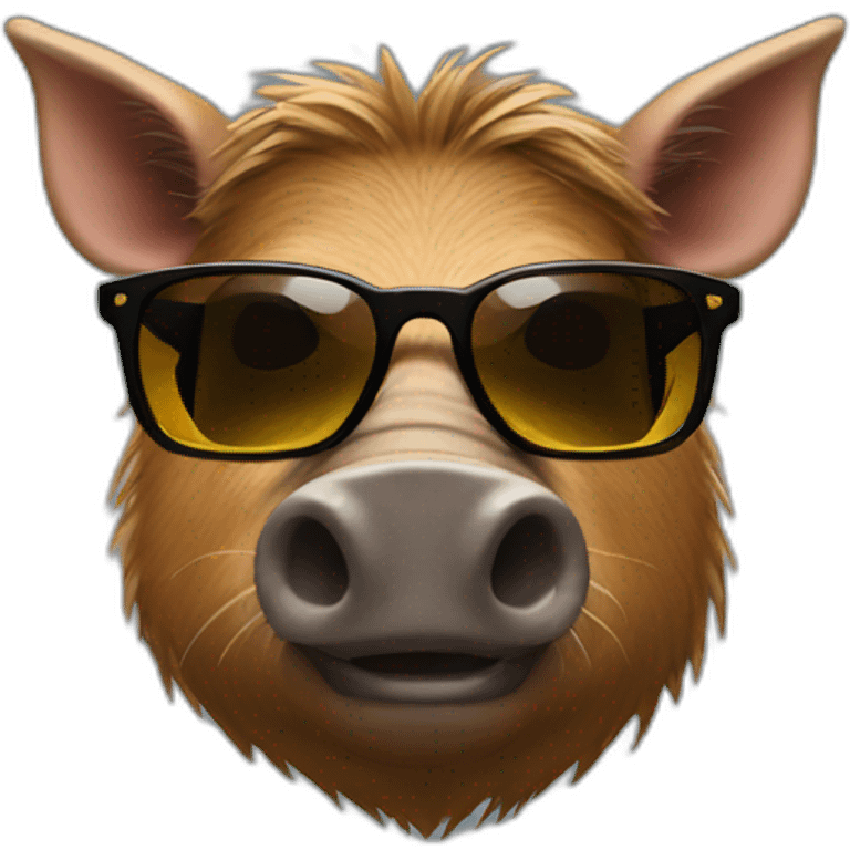 Boar face with sunglasses emoji