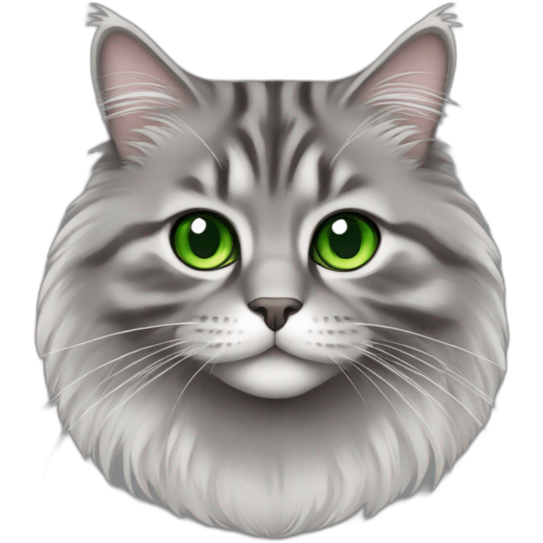 gray-siberian-cat-with-green-eyes emoji