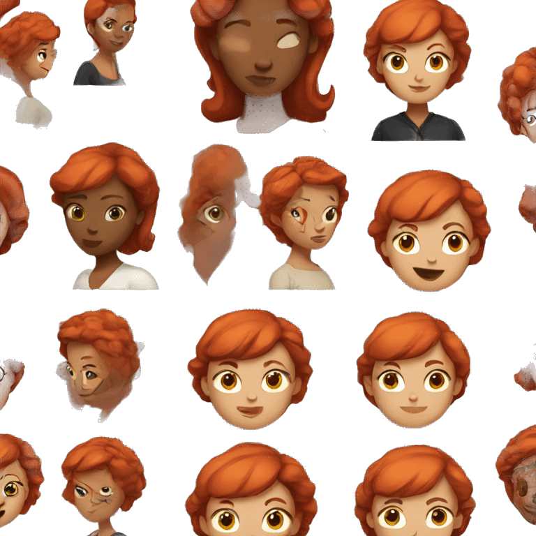 Women with short red hair  emoji