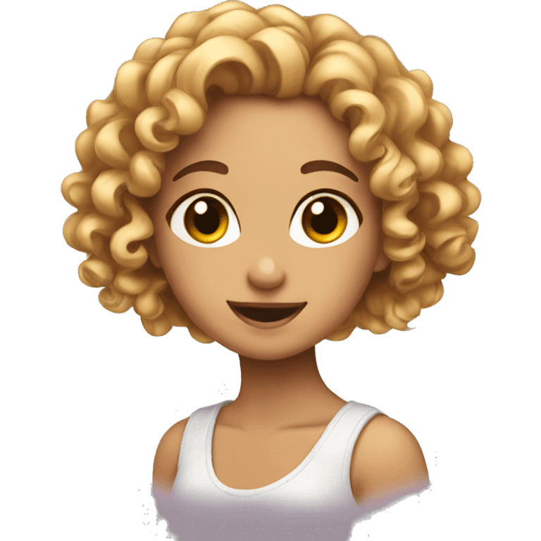 a girl emoji that is so beatiful with curly ha emoji