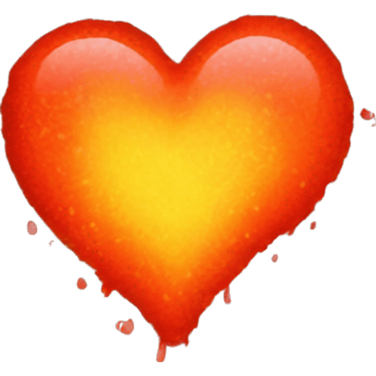 splattered paint heart glowing red-orange warmth emoji