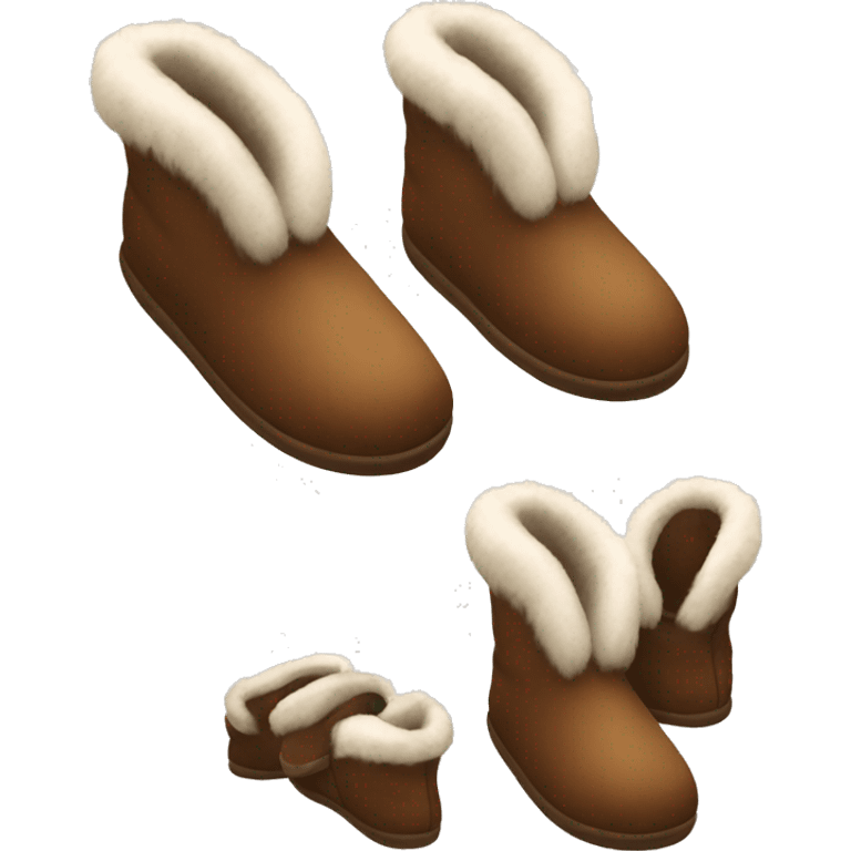 brown with fur slippers one set emoji