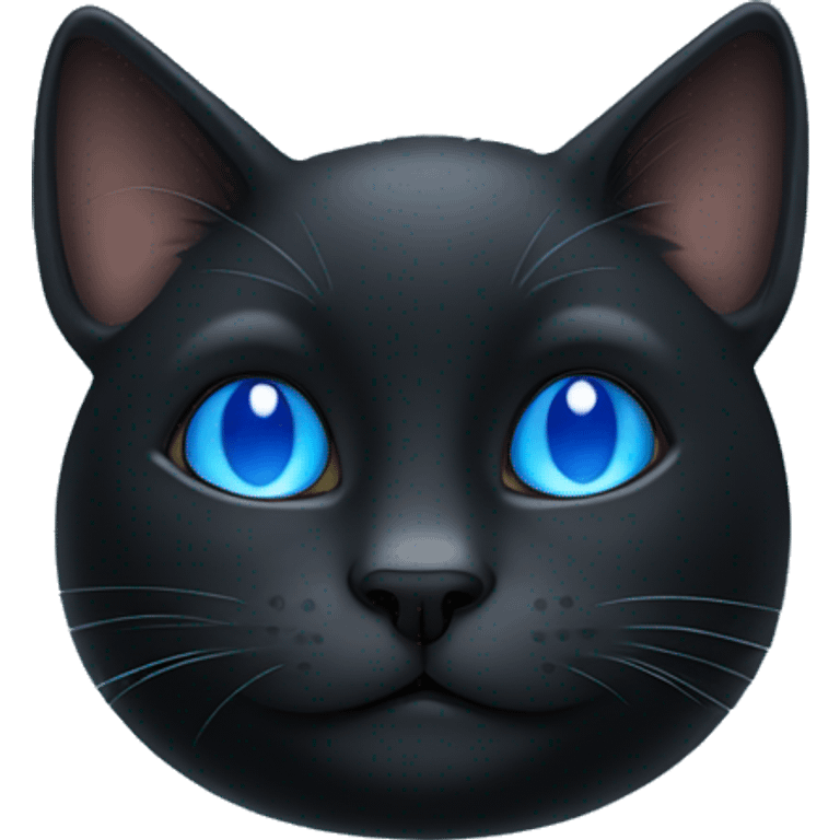 Black cat with blue eyes sleeping emoji