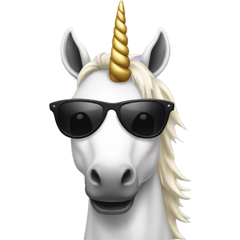 Unicorn with black sunglasses emoji emoji