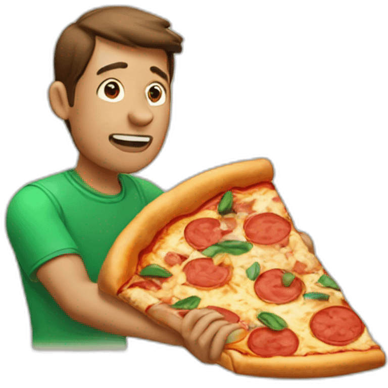 man eating a pizza emoji