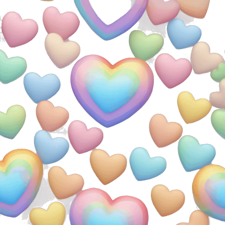 pastel rainbow heart emoji