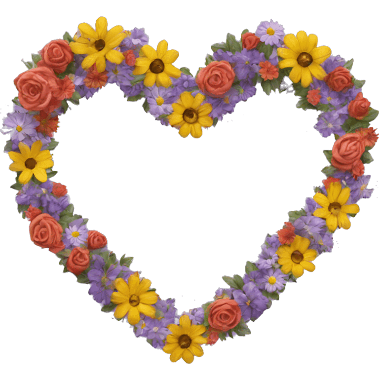 Heart made of flowers  emoji