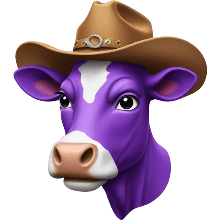 purple cow with cowboy hat emoji