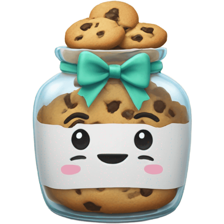 Cookie jar with a bow on it  emoji