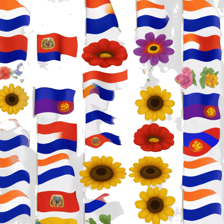 flowers and Armenian flags  emoji