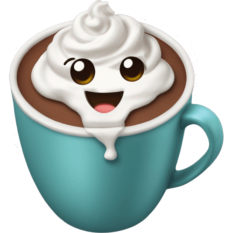 Hot cocoa with whipped cream emoji