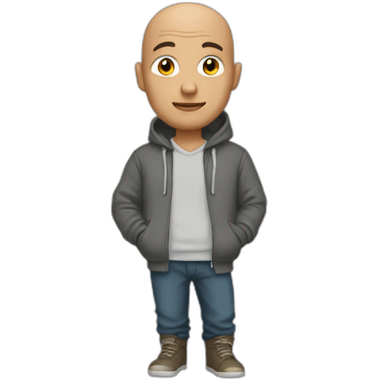 bald man in hoodie emoji