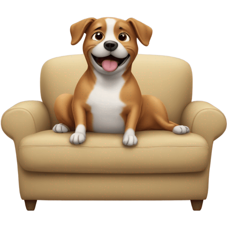 Dog farting in couch emoji