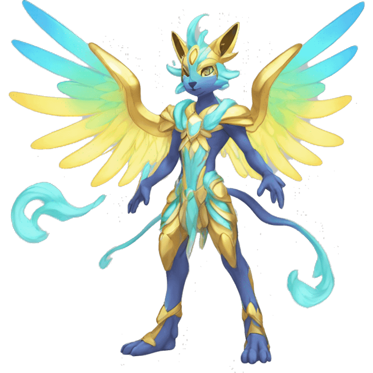 Anthro Sona Colorful Godly Celestial Shiny Fakemon Full Body emoji