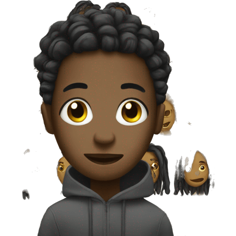 black kid with dreads emoji