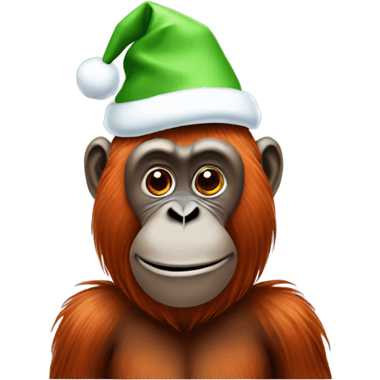 Orangutan wearing Christmas hat  emoji