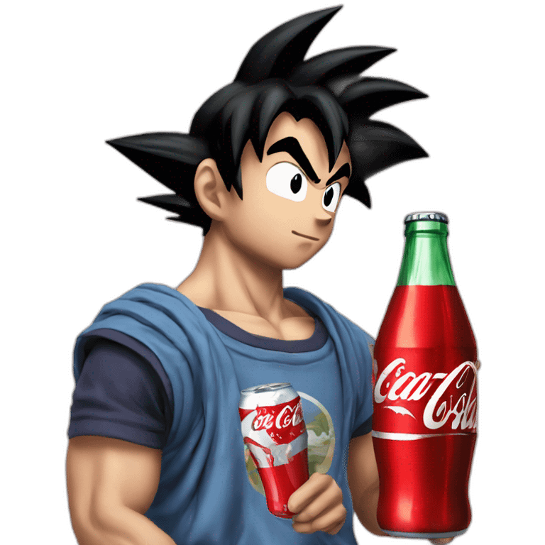 Son Goku drinking coca cola emoji