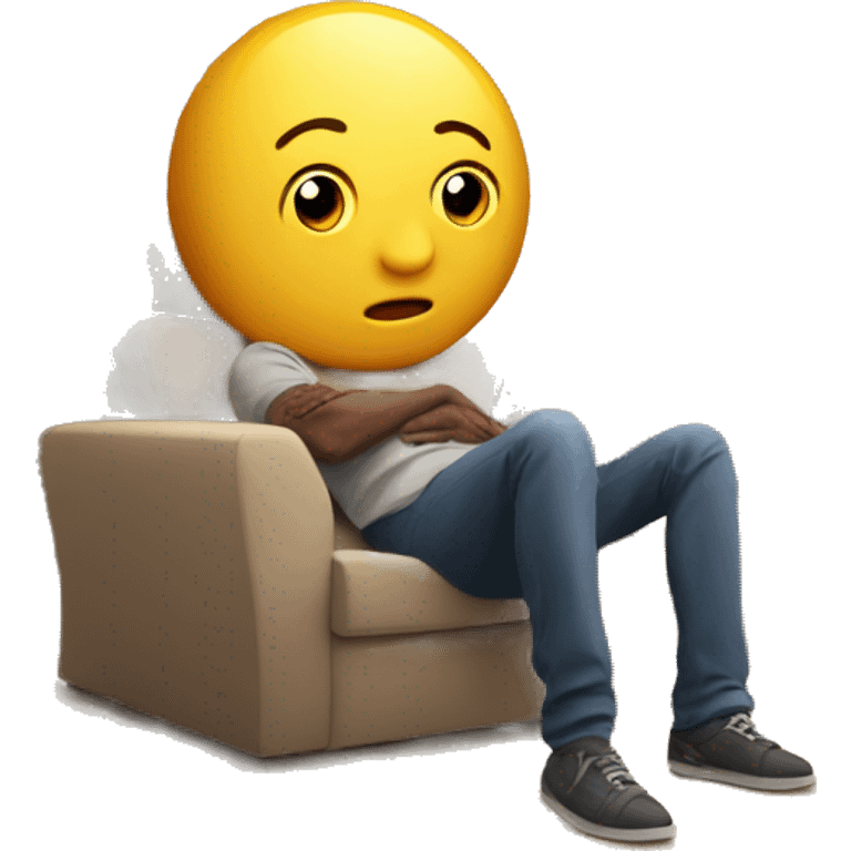 Watching Tv at home with lovly emoji