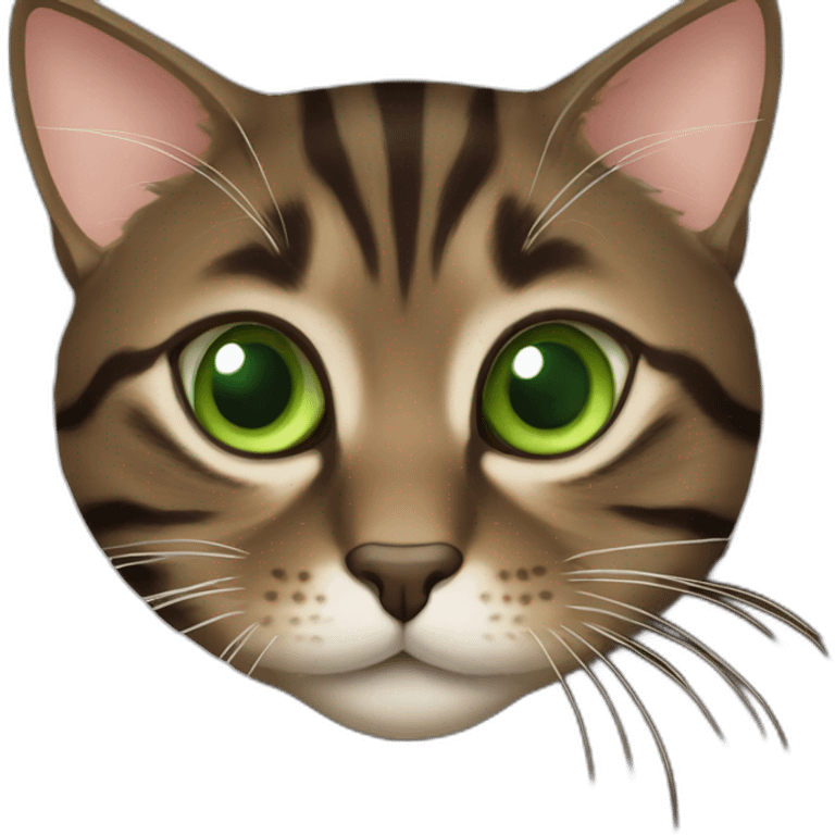 Dark Brown europen tabby cat, Green eyes emoji