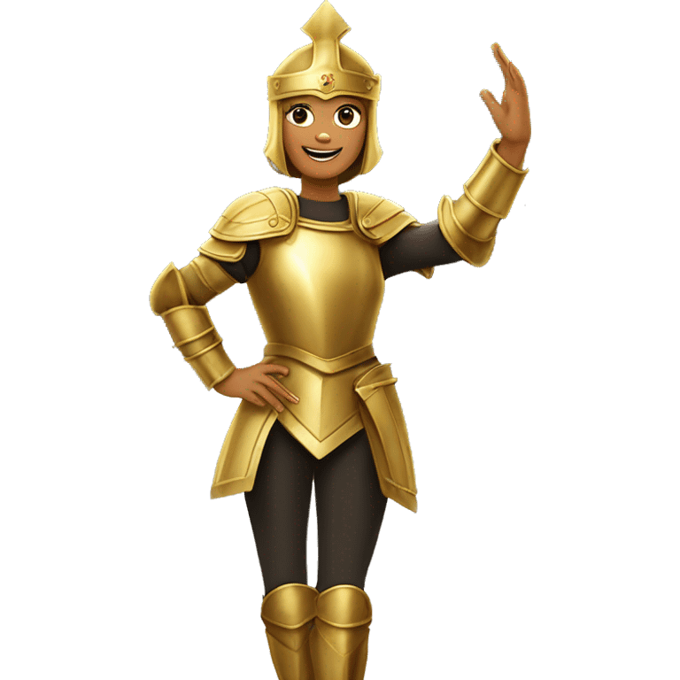 Golden Knight female victory celebration hands up emoji