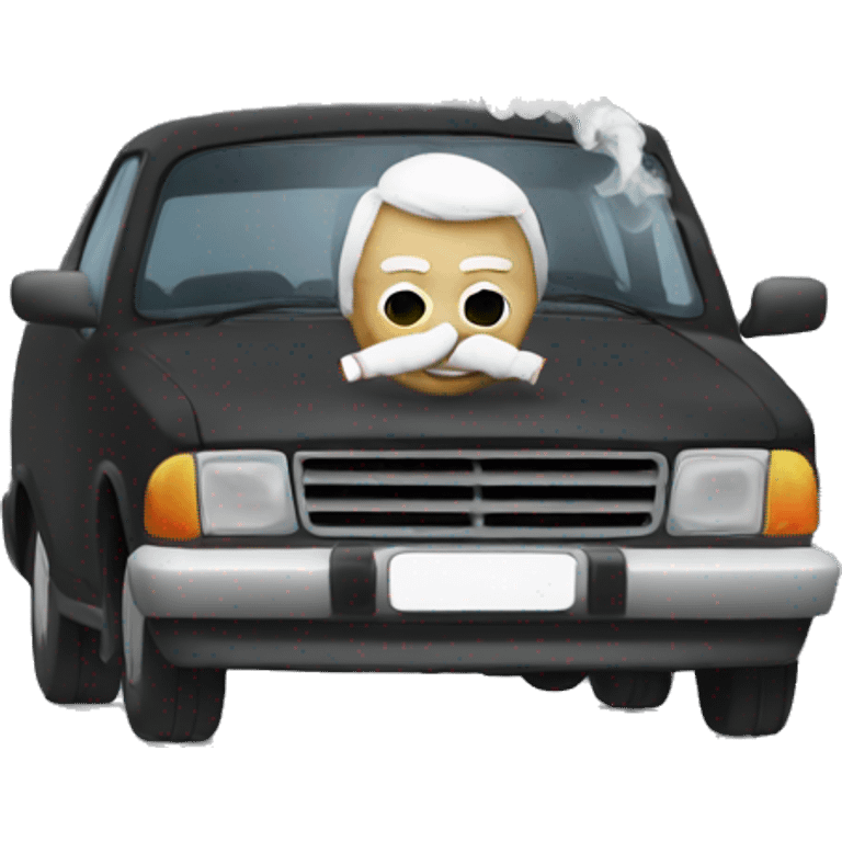 Smoking in a car emoji