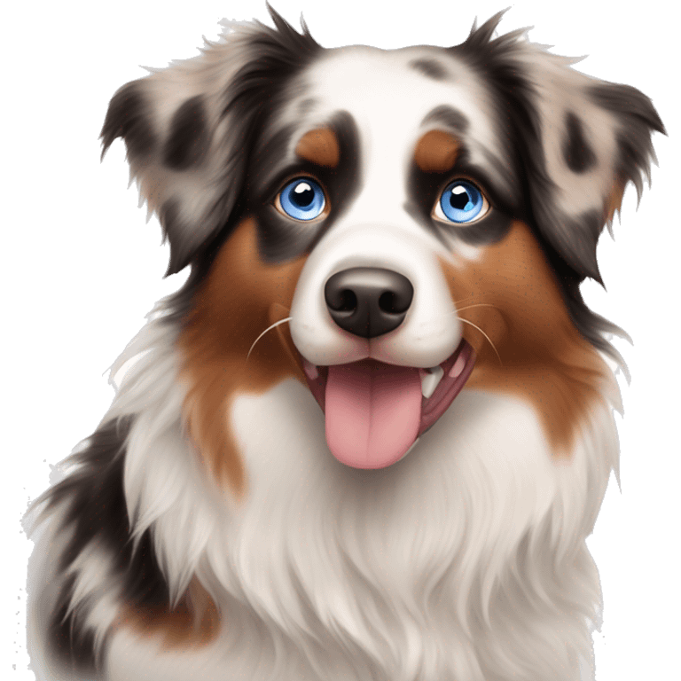 red merle australian shepherd blue eyes emoji