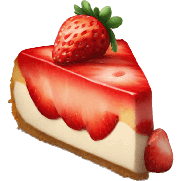 strawberry fost Cheesecake on a Plate emoji