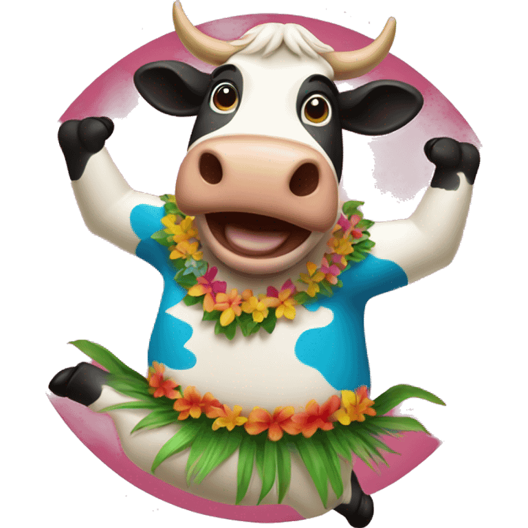 hawaiian cow dancing emoji