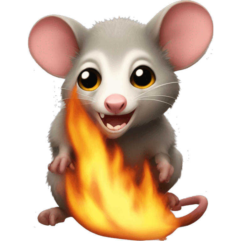 Possum on fire emoji