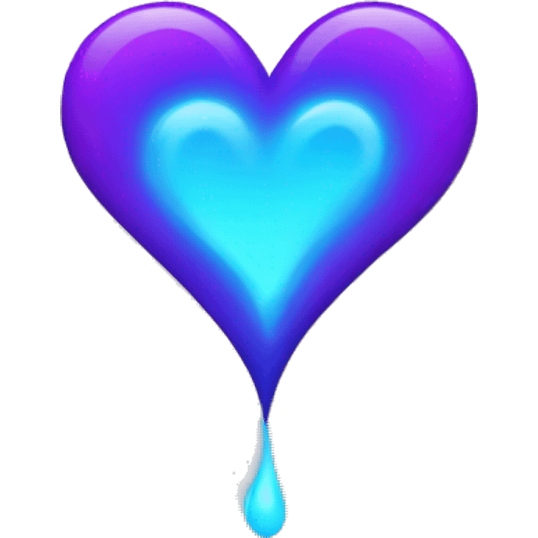 Blue heart with purple fire flames  emoji