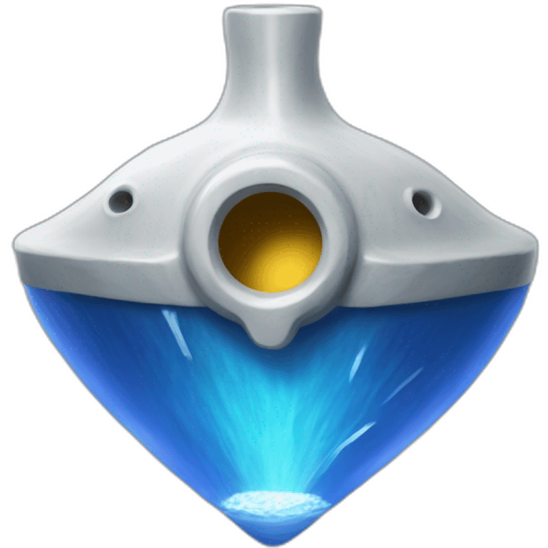 Blue ocarina of Time with a white band around the blowhole with the tirforce emoji