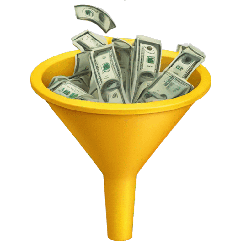 marketing funnel with dollars at the buttom emoji